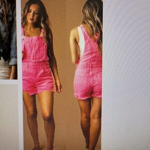 Kiara Vibrant Pink Women's Shorts Overalls